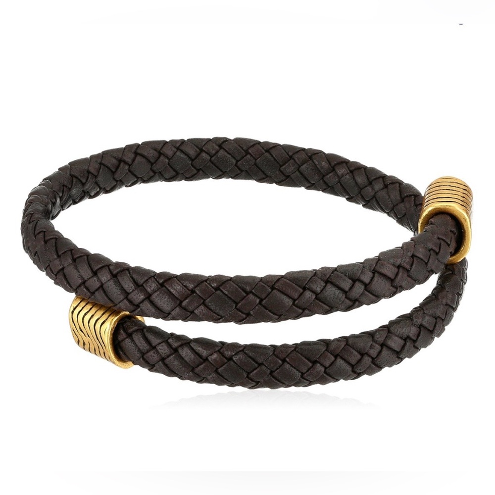 Alex and Ani leather wrap bracelet in Espresso
